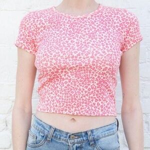 Brandy Melville Ashlyn Pink Leopard Top
